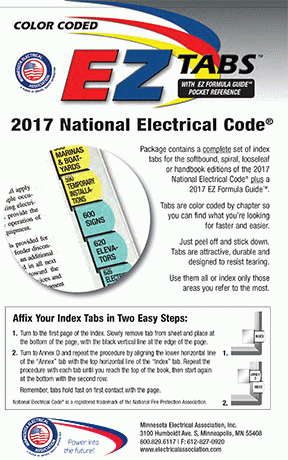 EZ Tabs for 2017 NEC Code Books